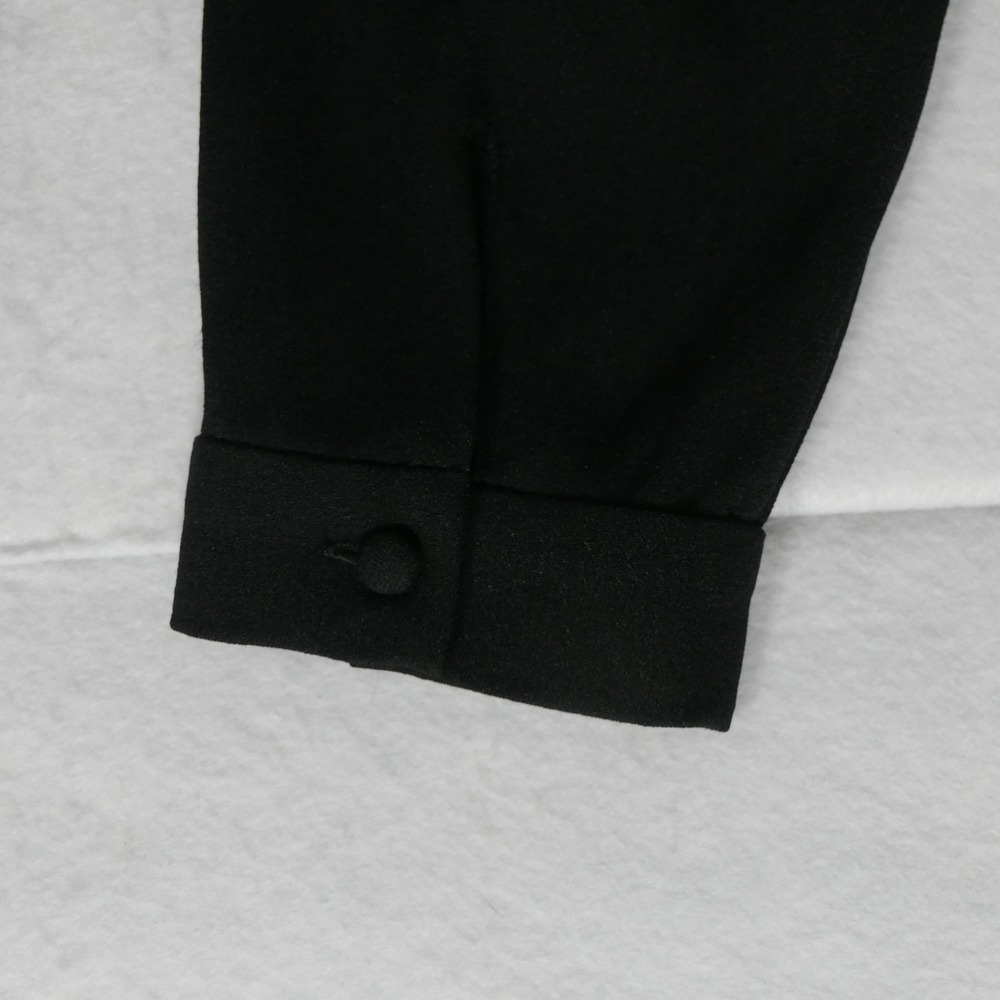 Ralph Lauren Purple Label Womens Blouse 12 Black Long Sleeve Minimalist Simple - Picture 9 of 15